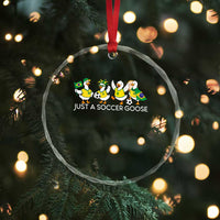 Funny Just A Soccer Goose Crystal Glass Ornament Brazil Football Fan
