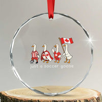 Funny Just A Soccer Goose Crystal Glass Ornament Canada Soccer Lover