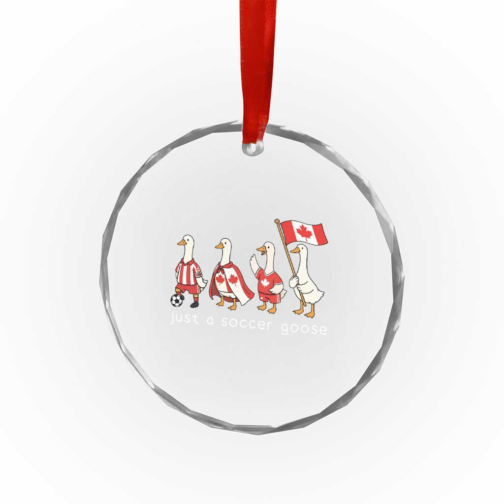 Funny Just A Soccer Goose Crystal Glass Ornament Canada Soccer Lover