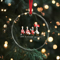 Funny Just A Soccer Goose Crystal Glass Ornament Canada Soccer Lover