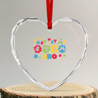 Funny Just Let Me Stim Bro Heart Crystal Glass Ornament Autism Awareness Puzzle