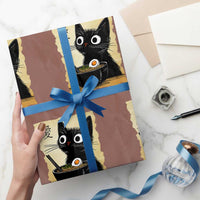 Funny Kawaii Cat Ramen Wrapping Paper Roll Japanese Noodles Lover Anime Otaku Manga Retro