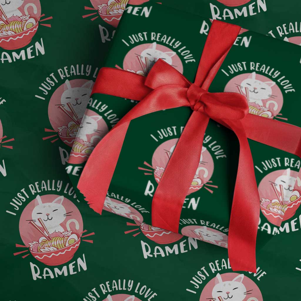 Funny Kawaii Cat Ramen Japanese Wrapping Paper Roll I Just Really Love Ramen Otaku Manga Cute Graphic