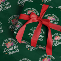 Funny Keep The Immigrants Deport The Racists Wrapping Paper Roll Floral Butterfly - Wonder Print Shop