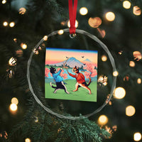 Funny Kendo Cat Crystal Glass Ornament Samurai Martial Arts - Wonder Print Shop