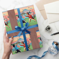Funny Kendo Cat Wrapping Paper Roll Samurai Martial Arts - Wonder Print Shop