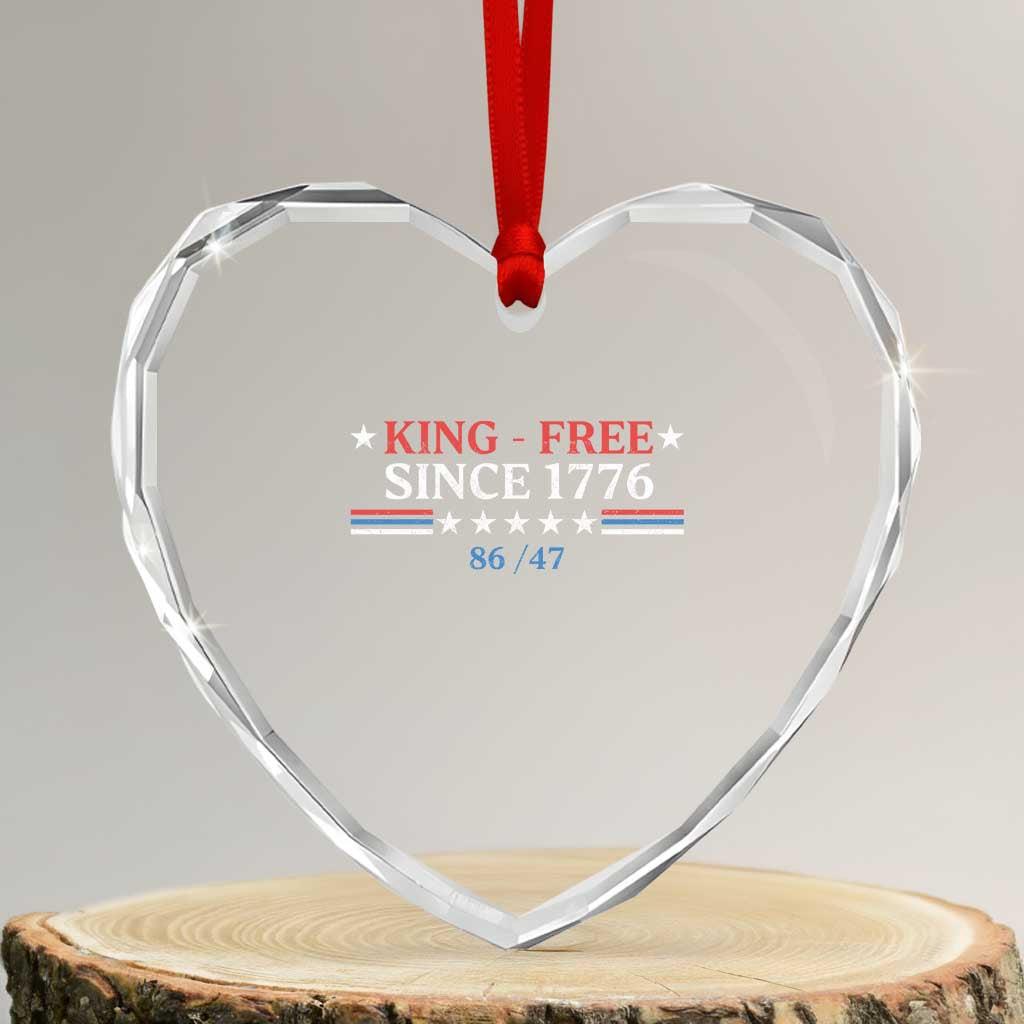 Funny King Free Since 1776 8647 Heart Crystal Glass Ornament - Wonder Print Shop