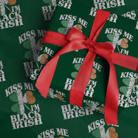 Funny Kiss Me I'm Black Irish Wrapping Paper Roll St Patrick's Day Vintage Shamrock