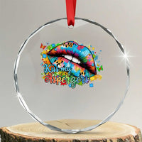 Funny Kiss My Aspergers Crystal Glass Ornament Asperger Syndrome Autism Awareness