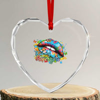 Funny Kiss My Aspergers Heart Crystal Glass Ornament Asperger Syndrome Autism Awareness
