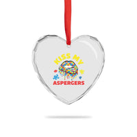 Funny Kiss My Aspergers Heart Crystal Glass Ornament Asperger Syndrome Autism Awareness Puzzle Lips