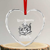 Funny Kitty Biscuits Bakery Heart Crystal Glass Ornament We Knead Em You Need Em