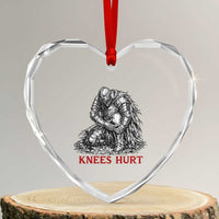 Funny Knees Hurt Medieval Knight Heart Crystal Glass Ornament Dark Fantasy Sword Warrior Humor
