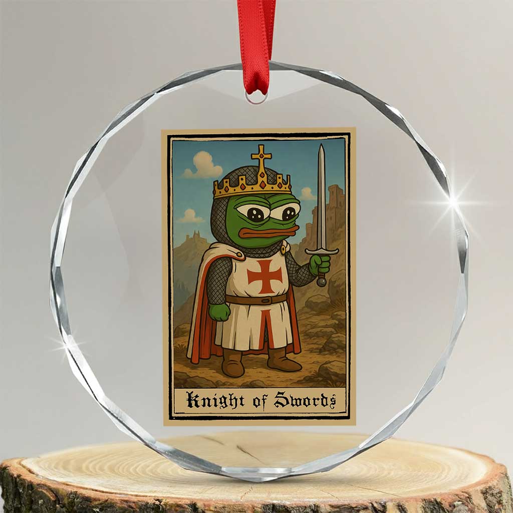 Funny Knight Meme Crystal Glass Ornament Vintage Pepe Frog Templar Crusader Fren Soldier TS10