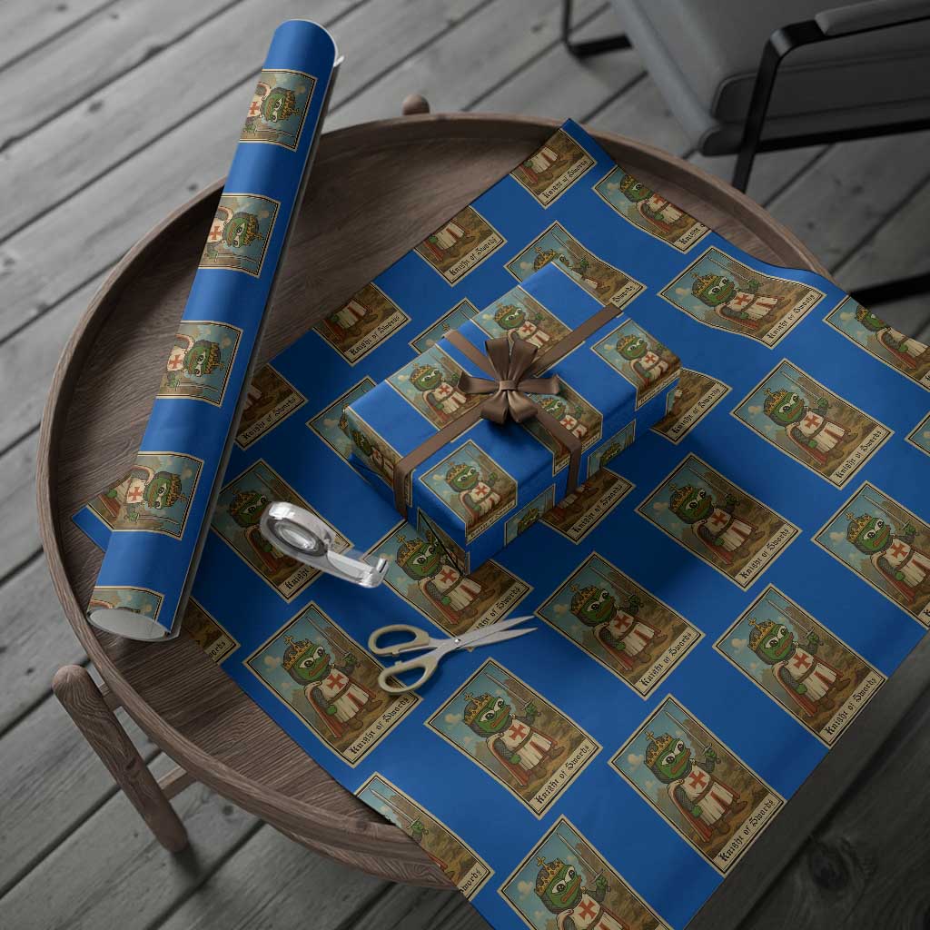 Funny Knight Meme Wrapping Paper Roll Vintage Pepe Frog Templar Crusader Fren Soldier - Wonder Print Shop