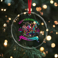 Funny Krampus Sleigh Rides Crystal Glass Ornament Naughty List Members Only Since 1722 TS09