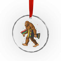 Funny Kwanzaa Bigfoot Lover Crystal Glass Ornament African American Holiday Gift - Wonder Print Shop