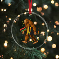 Funny Kwanzaa Bigfoot Lover Crystal Glass Ornament African American Holiday Gift - Wonder Print Shop