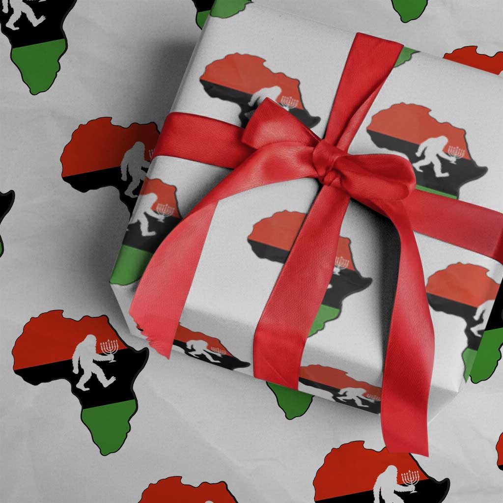 Funny Kwanzaa Bigfoot Lover Wrapping Paper Roll Festival Of Lights African Heritage Gift - Wonder Print Shop