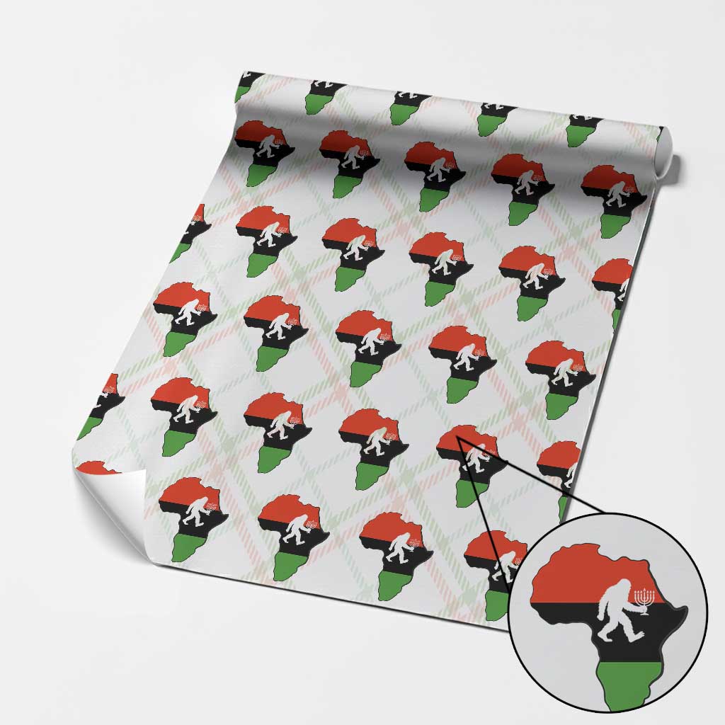 Funny Kwanzaa Bigfoot Lover Wrapping Paper Roll Festival Of Lights African Heritage Gift - Wonder Print Shop