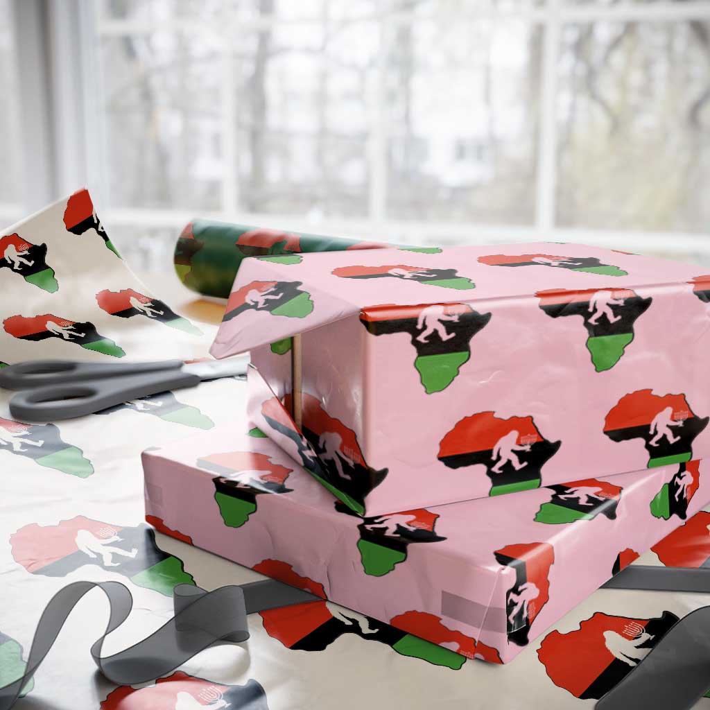 Funny Kwanzaa Bigfoot Lover Wrapping Paper Roll Festival Of Lights African Heritage Gift - Wonder Print Shop