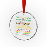Funny Kwanzaa Celebration Ugly Sweater Crystal Glass Ornament African Heritage Holiday Gift - Wonder Print Shop