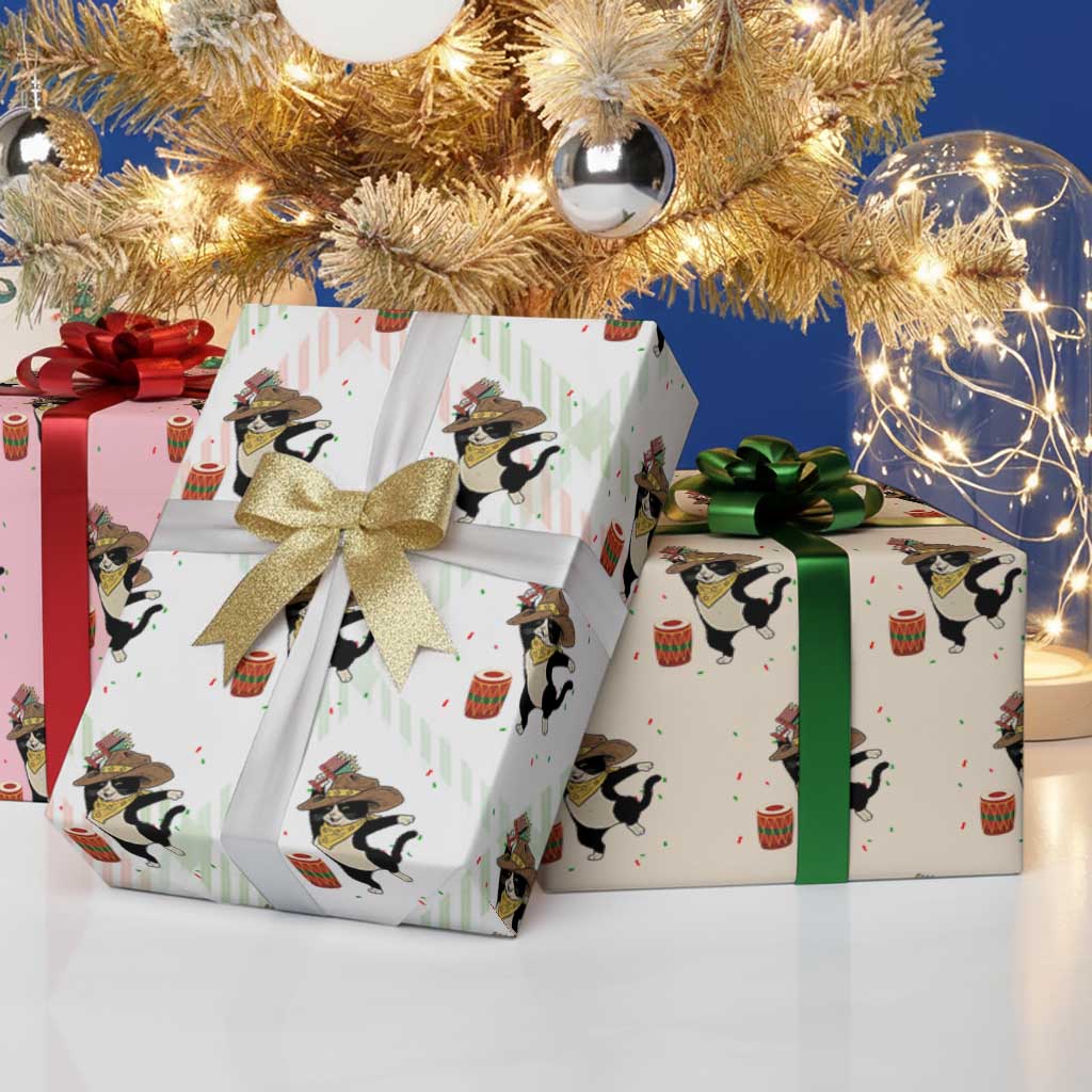 Funny Kwanzaa Cowcat Dance Wrapping Paper Roll Festival Of Lights African Heritage Gift - Wonder Print Shop