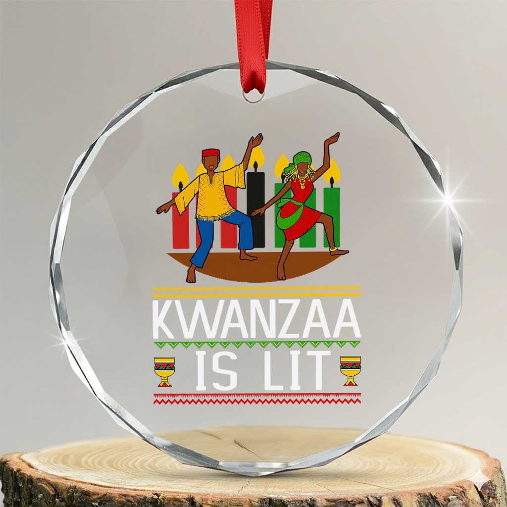 Funny Kwanzaa Is Lit Crystal Glass Ornament Festival Of Lights African Heritage Gift - Wonder Print Shop