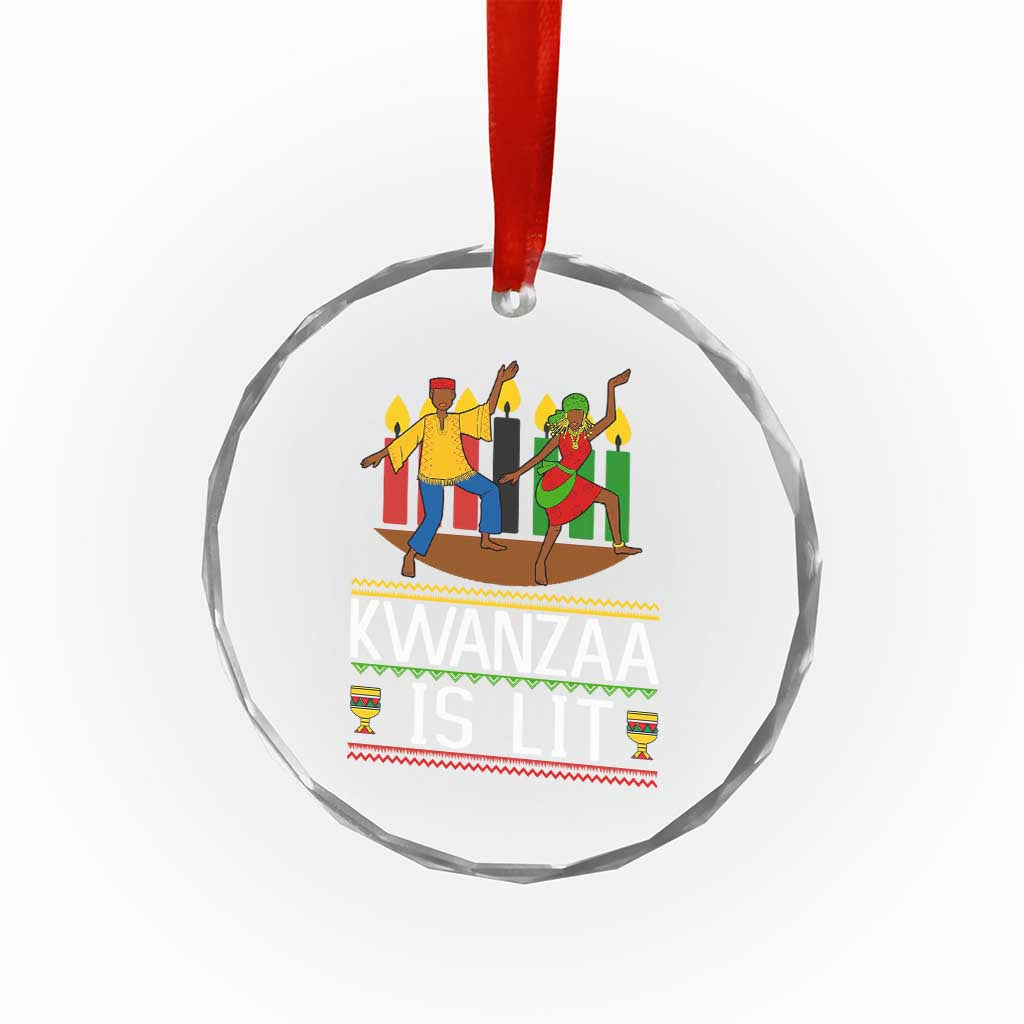 Funny Kwanzaa Is Lit Crystal Glass Ornament Festival Of Lights African Heritage Gift - Wonder Print Shop