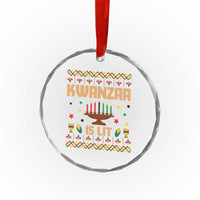 Funny Kwanzaa Is Lit Crystal Glass Ornament Ugly Sweater African Heritage Holiday Gift - Wonder Print Shop