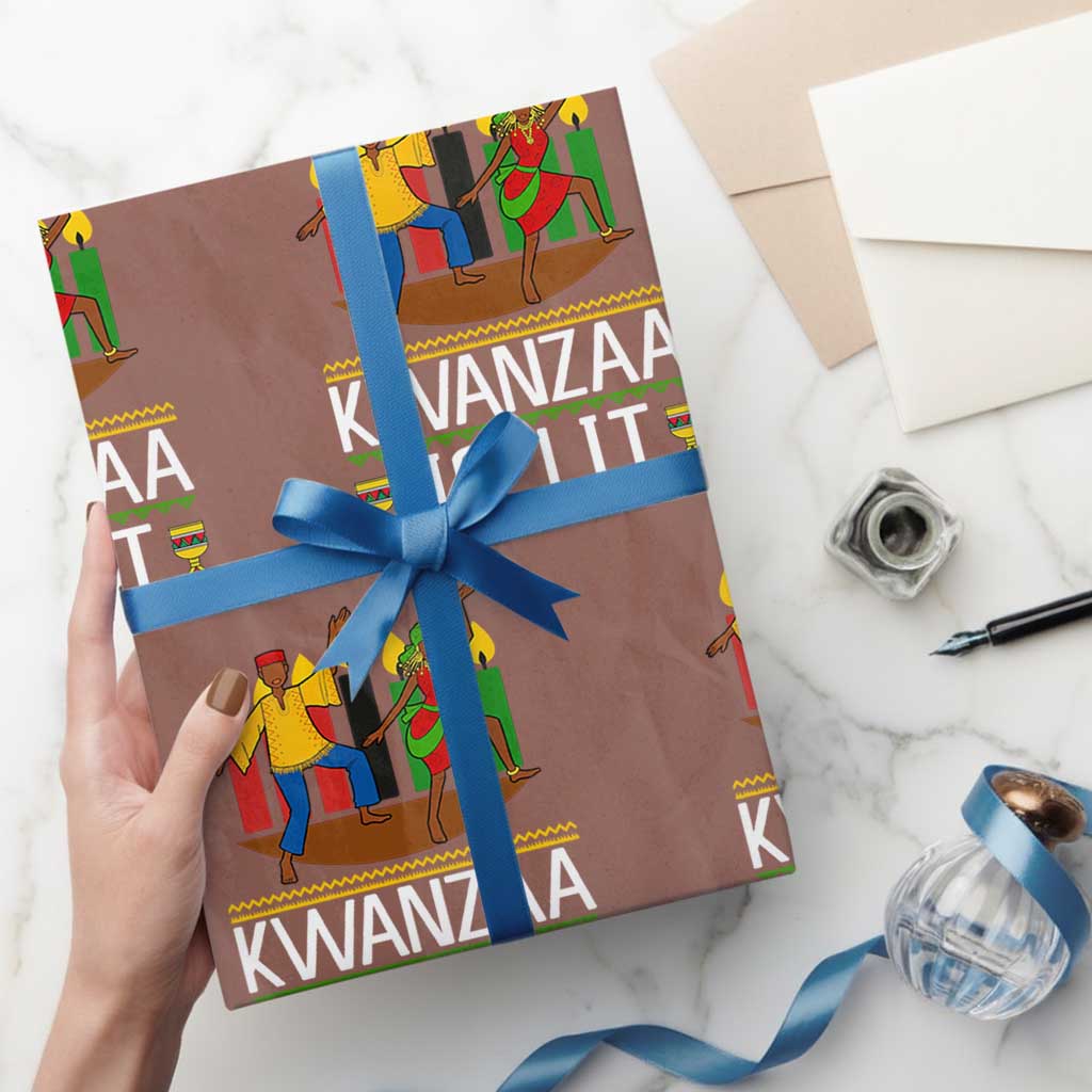 Funny Kwanzaa Is Lit Wrapping Paper Roll Festival Of Lights African Heritage Gift - Wonder Print Shop