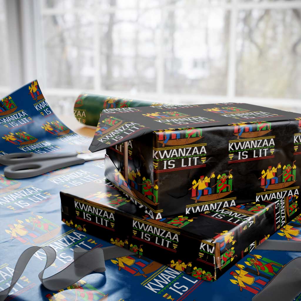 Funny Kwanzaa Is Lit Wrapping Paper Roll Festival Of Lights African Heritage Gift - Wonder Print Shop