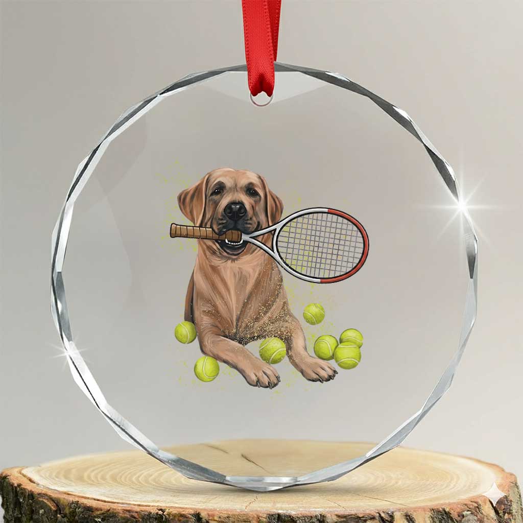 Funny Labrador Dog Playing Tennis Ball Crystal Glass Ornament Pet Lover Gift - Wonder Print Shop
