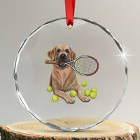 Funny Labrador Dog Playing Tennis Ball Crystal Glass Ornament Pet Lover Gift - Wonder Print Shop