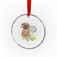 Funny Labrador Dog Playing Tennis Ball Crystal Glass Ornament Pet Lover Gift - Wonder Print Shop