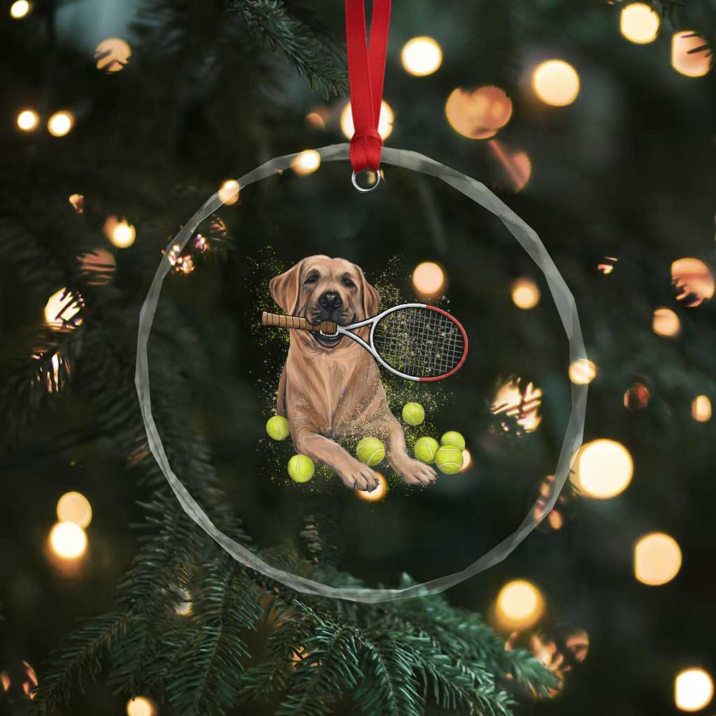 Funny Labrador Dog Playing Tennis Ball Crystal Glass Ornament Pet Lover Gift - Wonder Print Shop