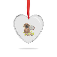 Funny Labrador Dog Playing Tennis Ball Heart Crystal Glass Ornament Pet Lover Gift - Wonder Print Shop