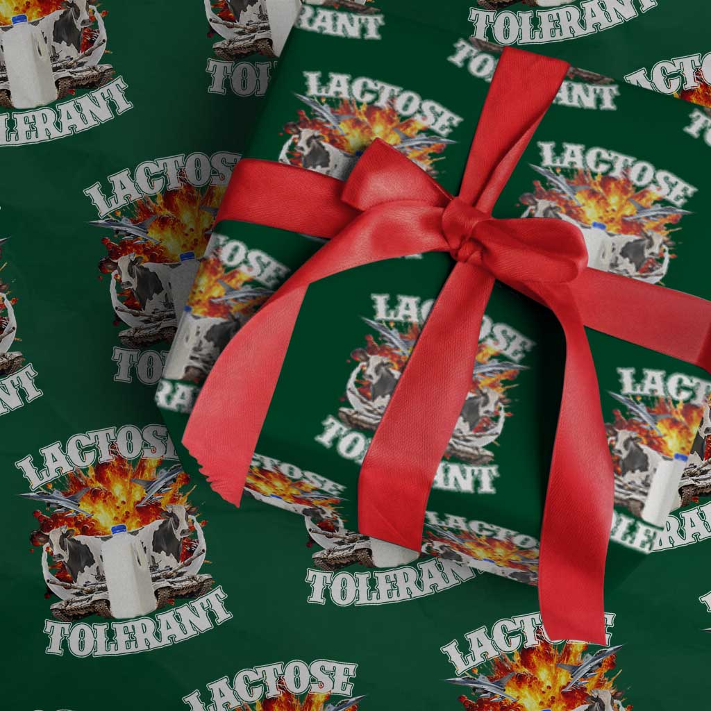 Funny Lactose Tolerant Wrapping Paper Roll Retro Pro-Dairy Ironic Cringe Meme