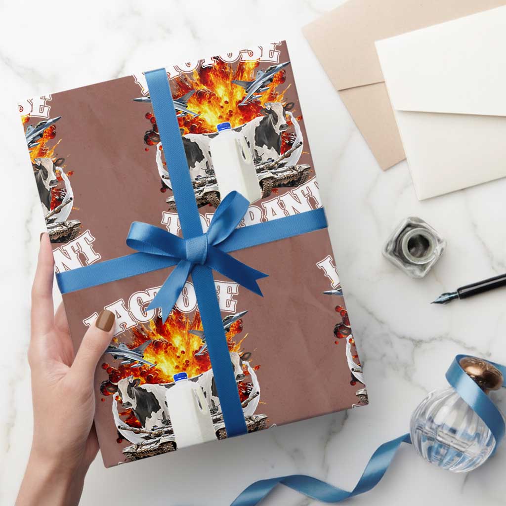 Funny Lactose Tolerant Wrapping Paper Roll Retro Pro-Dairy Ironic Cringe Meme