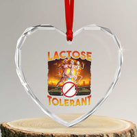 Funny Lactose Tolerant Heart Crystal Glass Ornament Ironic Sarcastic Funny Humor Cringe Meme - Wonder Print Shop