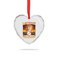 Funny Lactose Tolerant Heart Crystal Glass Ornament Ironic Sarcastic Funny Humor Cringe Meme - Wonder Print Shop