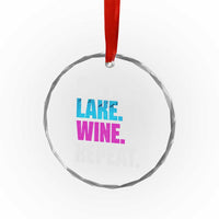 Funny Lake Life Crystal Glass Ornament Coffee Lake Wine Repeat - Wonder Print Shop