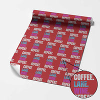 Funny Lake Life Wrapping Paper Roll Coffee Lake Wine Repeat - Wonder Print Shop