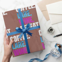 Funny Lake Life Wrapping Paper Roll Coffee Lake Wine Repeat - Wonder Print Shop