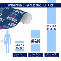 Funny Lake Life Wrapping Paper Roll Coffee Lake Wine Repeat - Wonder Print Shop