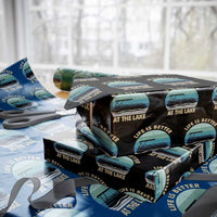 Funny Lake Life Wrapping Paper Roll Vintage Life is Better at The Lake Pontoon Boat - Wonder Print Shop
