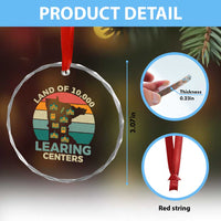 Funny Land Of 10000 Learing Center Crystal Glass Ornament Anti Scam Awareness - Wonder Print Shop