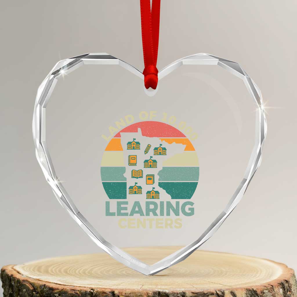 Funny Land Of 10000 Learing Center Heart Crystal Glass Ornament Anti Scam Awareness - Wonder Print Shop