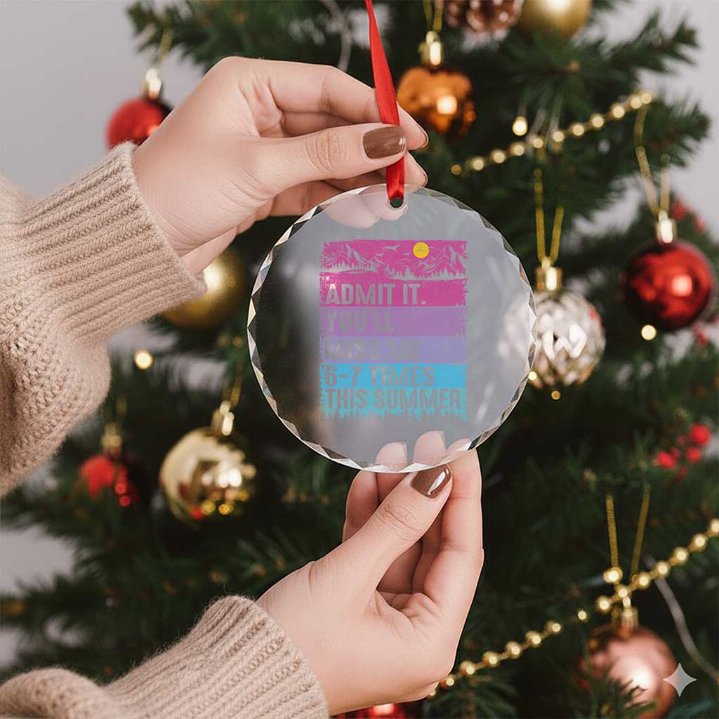 Funny Last Day Crystal Glass Ornament Admit It You Will Miss Me 6-7 Times This Summer