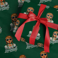 Funny Lausmadl Oktoberfest Wrapping Paper Roll Bavarian Girl with Braids Sunnies and Sass - Wonder Print Shop